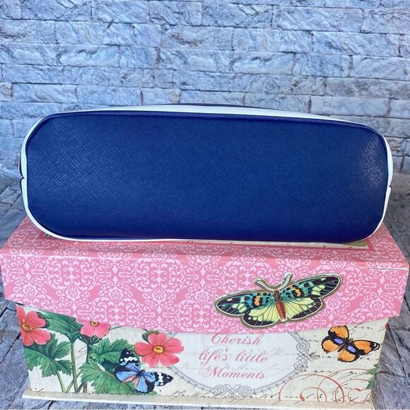 Tommy Hilfiger Nautical Blue White Striped Shoulder Bag Medium Sized Deep Roomy - Picture 8 of 8